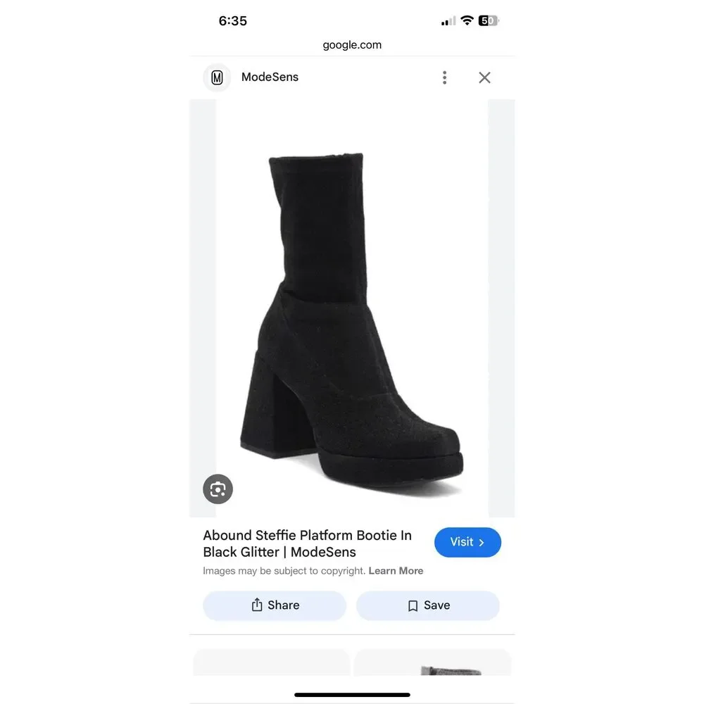 Abound Steffie Platform Bootie Black Glitter 8